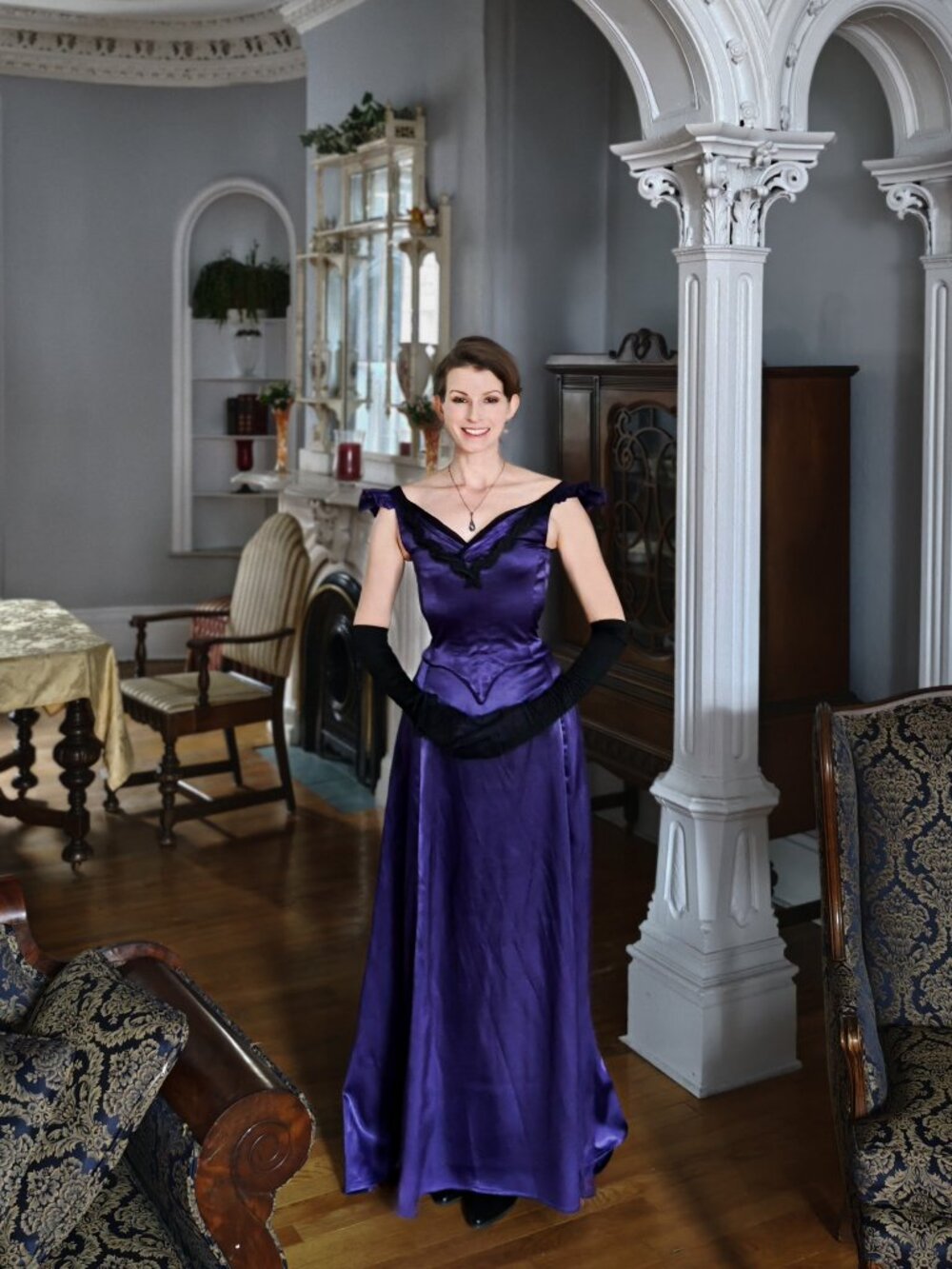 Victorian Gothic Princess Satin Ballgown